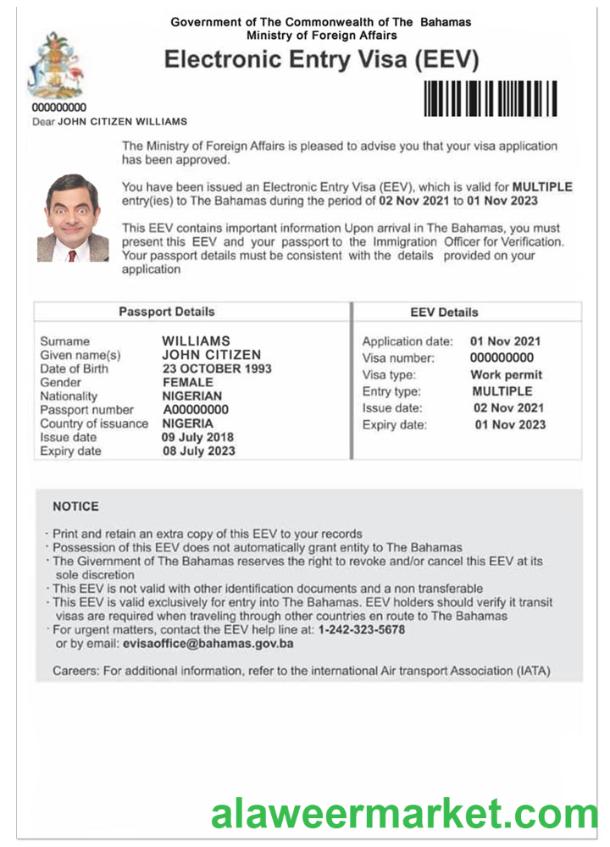 BAHAMAS e-visa